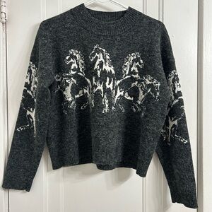 MinkPink gray horse sweater